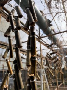 茹でた竹を乾燥させる(上清内路)